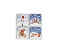 Wrendale Winter Skies Coasters S/4, 10.5cm x 10.5cm
