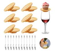 WRENYZK 12 Pcs Wine Glass Charcuterie Topper with Fruit Forks