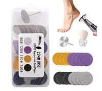 WRENYZK 120 Pcs Sanding Paper Discs with Metal Nail Drill Bit,80/120/180/240 Grit Round Pedicure Replacement Sanding Paper Discs, Foot Sandpaper Discs for Electric Remover Dead Skin Callus