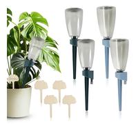 WRENYZK 4Pcs Self Watering Spikes Set, Plant Watering Devices with Matching Bottle and 4Pcs Plant Labels,Self Watering Plant Spikes with Slow Release Control System for Garden Indoor Plants
