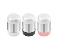 WRENYZK Small Salt Shaker with Lid for Travel, Stainless Steel Salt and Pepper Shakers, Small with 5 Holes for Restaurants, On the Go, Camping, Bento Box and Outdoor Grill, Pack of 3