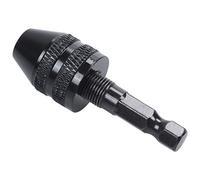 Wresetly 0.3-3.6mm Keyless Drill Chuck Screwdriver Impact Driver Adaptor 1/4" Drill Black