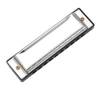 Wresetly 10 Holes Blues Harmonica Musical Instrument Stainless Steel Harmonica for Children Gifts