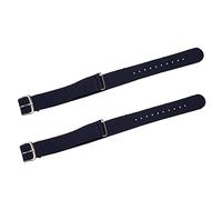 Wresetly 2 x 18 mm nylon watch strap, pull-through strap, dark blue, darkblue, Classic