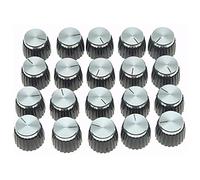 Wresetly 20-Piece Guitar Amp Amplifier Snap On Knobs Aluminium Cap Top for Amplifiers with 6 mm Diameter