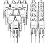 Wresetly 20 x G4 Halogen Light Bulbs, 20W 12V Clear 2 Pin Halogen Light Bulbs, Kitchen Light Bulbs, Traffic Light Bulbs