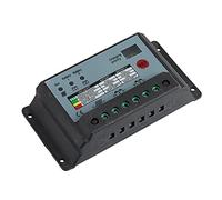 Wresetly 20A Dual Battery Solar Charge Controller Regulator, Suitable for 12V or 24V Battery Solar Controller