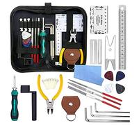 Wresetly 27 Pcs Guitar Repair Tool Kit for Acoustic Ukulele Mandolin Guitar Installation Procedure Wire Pliers String Organizer