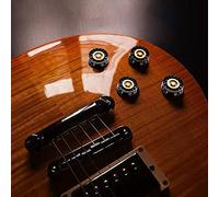 Wresetly 4Pcs Volume Tone Speed Control Knobs for LP Style Bass Electric Guitar Parts, Transparent Golden