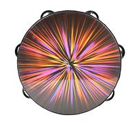 Wresetly 8 Wooden Radiant Tambourine Hand Bells Drum with Double Row, Reflective Drum , Orff Drums Percussion Instrument A