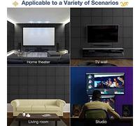 Wresetly -Adhesive Acoustic Panels 12 Pack,12 x 12 x 0.4 inch Sound Proof Padding,Sound Absorbing Panel,Black