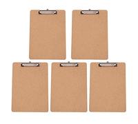 Wresetly Clipboard Pack of 5 Standard Clip Hardboard for Classroom and Office Use Low Clip Standard A4 Size