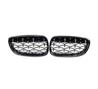 Wresetly Front Kidney Grill, Front Hood Diamond Grille Meteor Grill For- 3 Series E92 E93 Coupe 2006-2010 Gloss Black+Chrome