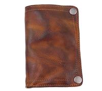 Wresetly Handmade Wrinkle Wallet, Men's Wallets Cowhide Leather Money Clips Retro Leather Card Holder for Horses, Tan, light brown