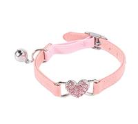 Wresetly Heart Pendant and Collar Elastic Adjustable with Soft Velvet Material Collar Pet Product Small S Pink