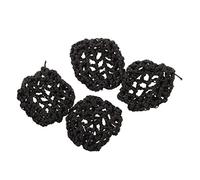 Wresetly Hotel Waitress Elastic Nylon Black Snood Net Hair Cover Ornament 4 Pcs