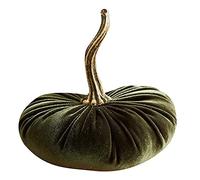 Wresetly Large Velvet Pumpkins for Decorating, Handmade Artificial Harvest Pumpkins, Thanksgiving House Decor (Green)