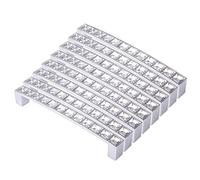 Wresetly Pack of 8 Europe Style Square Clear Crystal Rhinestone Furniture Door Wardrobe Cupboard Cabinet Drawer Pull Handle Knobs 128Mm