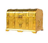 Wresetly Pirate Treasure Decorative Treasure Keepsake Jewellery Box Plastic Toy Treasure Boxes Decor Large Electroplating Gold