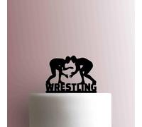 Wrestling - Acrylic Cake Topper 5 Inch Width/Brown