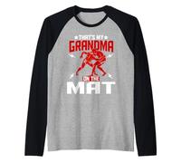 Wrestling Boxing Jiu Jitsu That's My Grandma On The Mat Raglan Baseball Tee