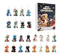 Wrestling Champions 2025, 24 Day Countdown Calendar with 24 Legends and Champions Figures for 2D Christmas Tree Ornaments, Collectibles, Cad