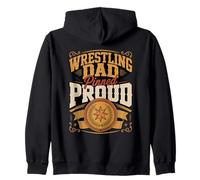 Wrestling Dad Pinned And Proud Mat Father Zip Hoodie