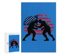 Wrestling Flag Jigsaw Puzzle for Adults Wooden Puzzles Home Decor And Gifts 300 PCS