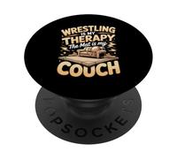 Wrestling Is My Therapy The Mat Is My Couch PopSockets Adhesive PopGrip