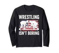 Wrestling Isn't Boring USA Flag Wrestling Fan Long Sleeve T-Shirt