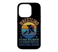 Wrestling it's What Real Men Do During Boys Basketball Case for iPhone 14 Pro