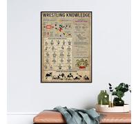 Wrestling Knowledge Poster Gift For Wrestling Lover How To Choose Wrestling Shoe Wrestling Referee Signal Some Of Catch Wrestling Funny Plaque Signs Gift for Room Office 8x12 Inch