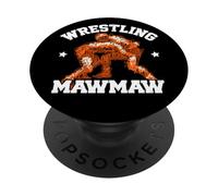 Wrestling MawMaw Scribble Sketch Art Proud Wrestler Grandma PopSockets Adhesive PopGrip