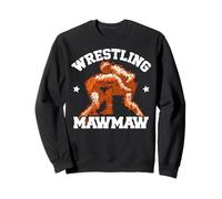 Wrestling MawMaw Scribble Sketch Art Proud Wrestler Grandma Sweatshirt