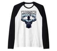 Wrestling Mode On Strong Athlete Grappler Raglan Baseball Tee