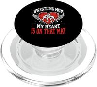 Wrestling Mom My Heart Is On That Mat PopSockets PopGrip for MagSafe