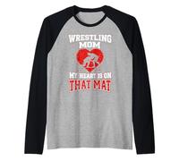 Wrestling Mom My Heart is On that Mat Raglan Baseball Tee