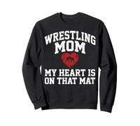 Wrestling Mom My Heart Is On That Mat Vintage Sweatshirt