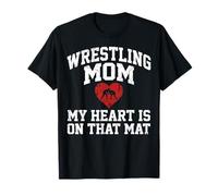 Wrestling Mom My Heart is On that Mat Vintage T-Shirt
