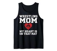 Wrestling Mom My Heart is On that Mat Vintage Tank Top