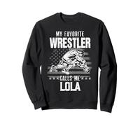 Wrestling My Favorite Wrestler Calls Me Lola Xmas Sweatshirt
