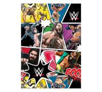 Wrestling Official WWE Gift Wrap, 2 Sheets 2 Tags, Gift Wrap for Presents, Climate Pledge Friendly, Officially Licensed, Multi, Each sheet is approximately 69.5cm x 50cm.