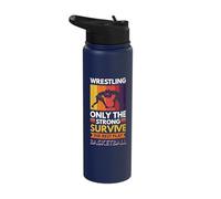 Wrestling only The Strong Survive Stainless Steel Insulated Water Bottle