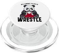 Wrestling Panda All I Want To Do Is Cute Bear Wrestler PopSockets PopGrip for MagSafe