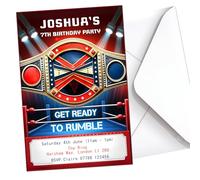 Wrestling Party Invites Birthday Invitations & Envelopes Personalised K255