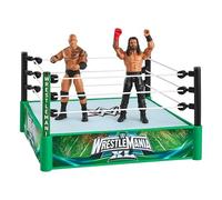 Wrestling Ring Playset With Figures - Bloodline Rules Wrestling Toys With Roman Reigns and The Rock 15cm Action Figures - WrestleMania Ring With Spring Mat & Ropes For Kids Boys Girls Collectors