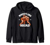 Wrestling Squad Scribble Sketch Art Team Spirit Grappler Zip Hoodie
