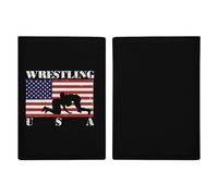 Wrestling U.S.A. Flag Travel Passport Wallet Credit Card Holder Cover Case Protector