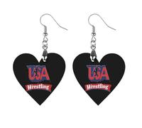 Wrestling U.s. Women's Wooden Earring Drop Dangle Earrings Pendant Jewelry Love