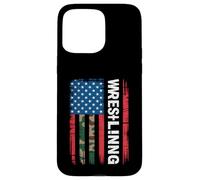 Wrestling USA Flag Military Camo Design Case for iPhone 15 Pro Max